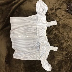 Off the shoulder strapped nautical crops top!